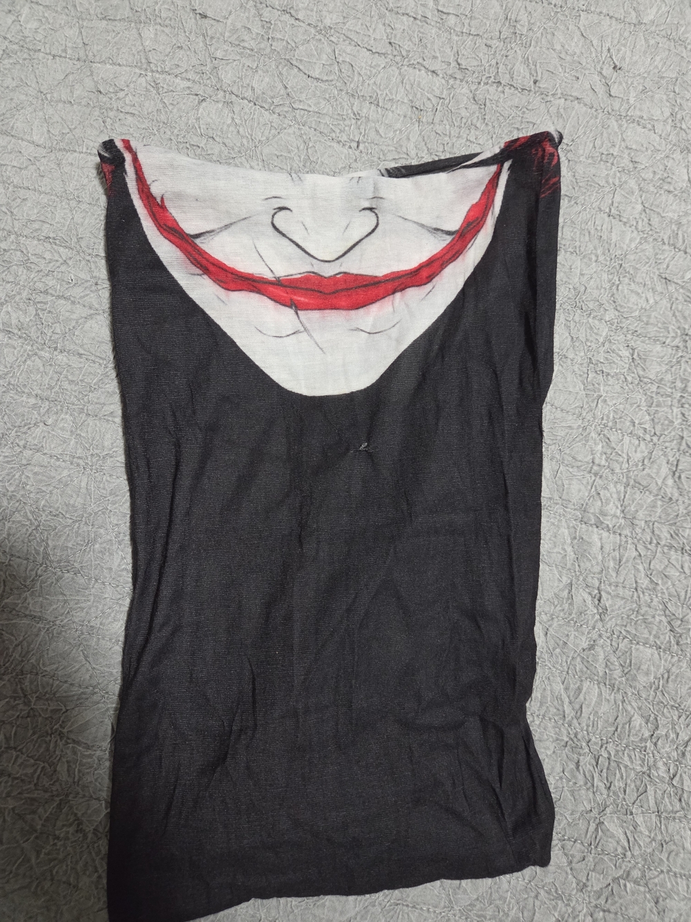 Graphic Joker Smile Black Tube Top Scarf